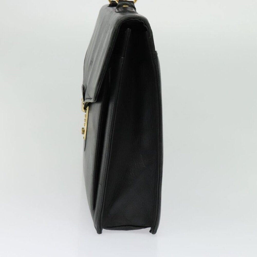BALENCIAGA Business Bag Leather Black Gold Auth - Picture 8 of 16